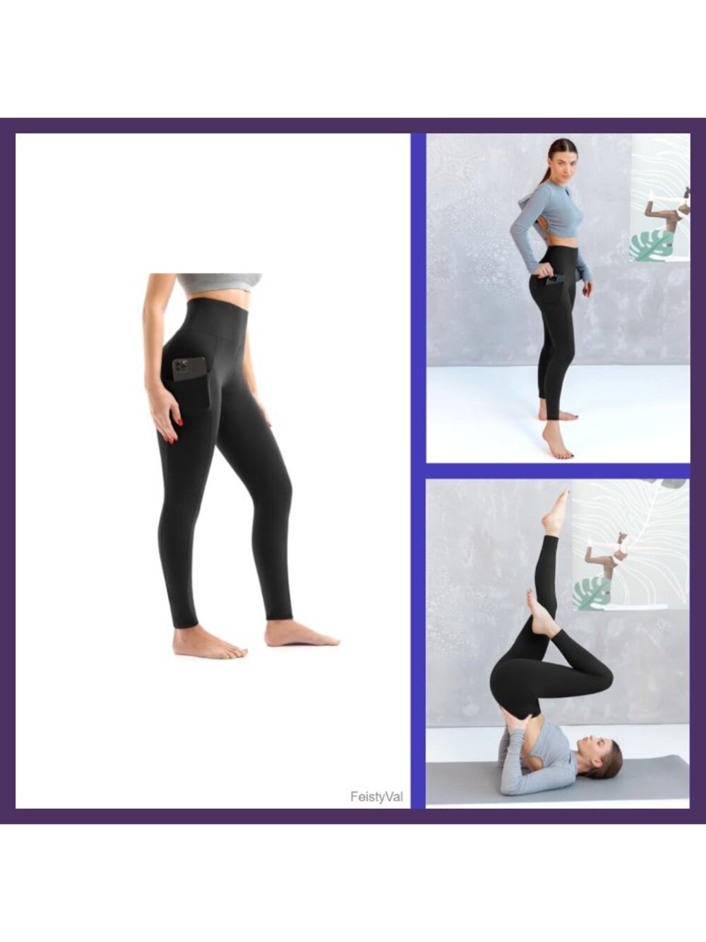 High Waist Leggings with Pockets Tummy Control Yoga Workout Tights